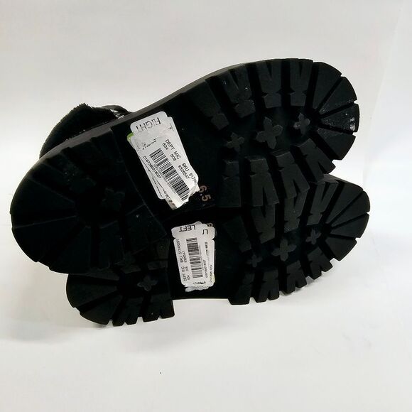 Steve Madden Reyen Leather Faux Shearling Lug Sole Platform Boot Size 6.5 9.5 - Picture 7 of 9